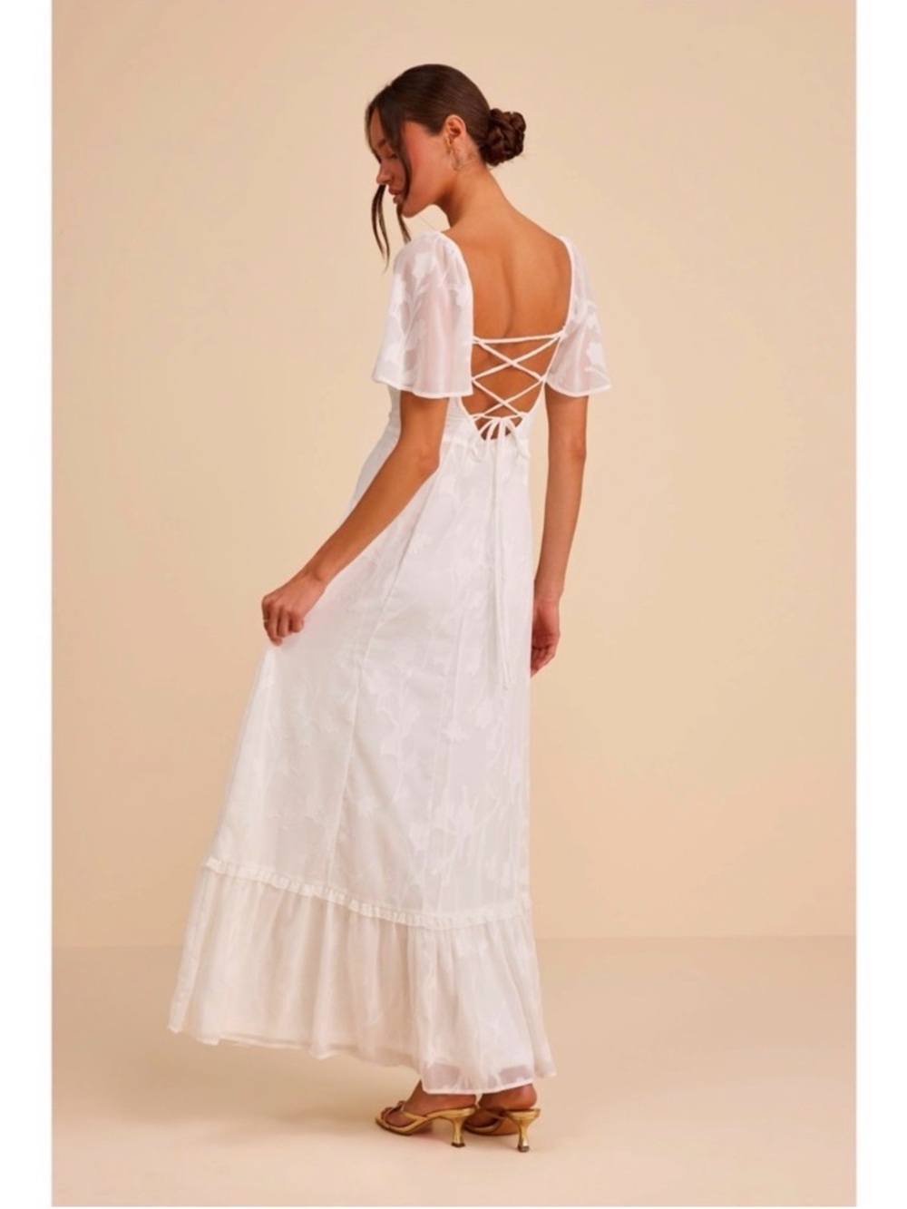 LULUS White Embroidered Tie Back Maxi Dress - Picture 5 of 9